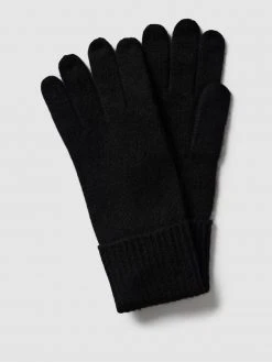 Christian Berg Woman Handschuhe Aus Kaschmir Mit Breitem Umschlang - Schwarz