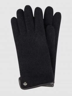 Roeckl Handschuhe Aus Gewalkter Schurwolle - Schwarz