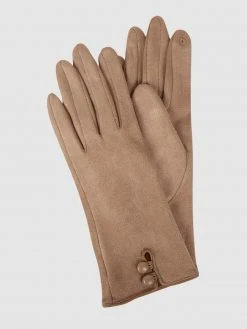 Eem-fashion Touchscreen-Handschuhe In Veloursleder-Optik - Taupe