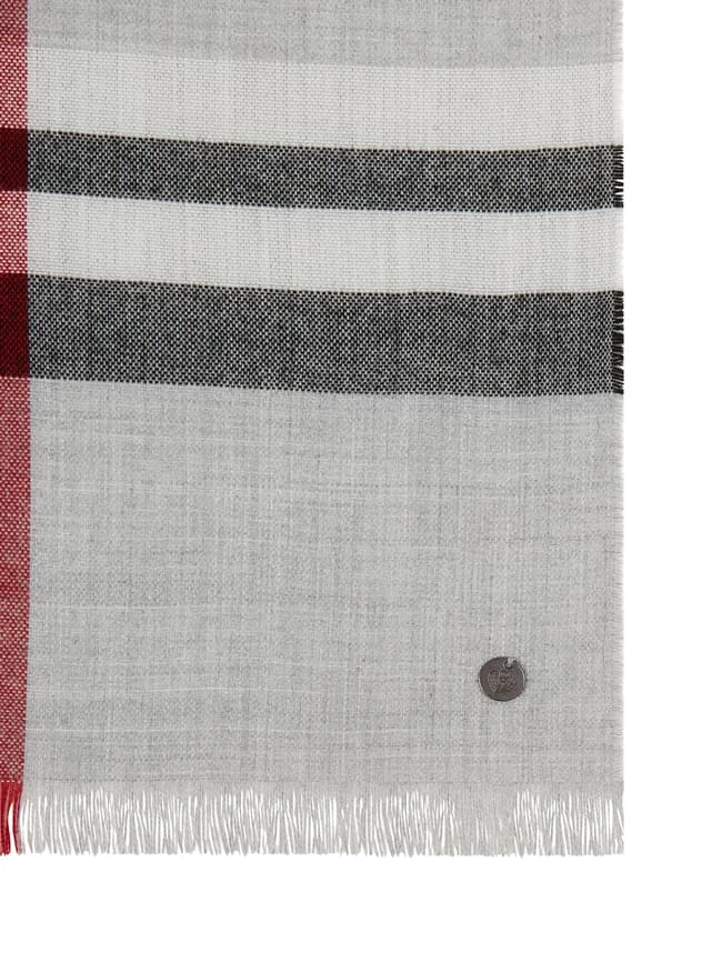 Fraas Schal Mit Tartan-Karo - Mittelgrau 2 Fraas Schal Mit Tartan-Karo - Mittelgrau – Bild 2