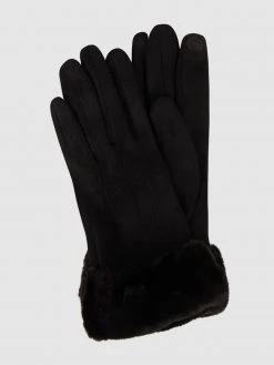 Eem-fashion Touchscreen-Handschuhe In Veloursleder-Optik - Schwarz