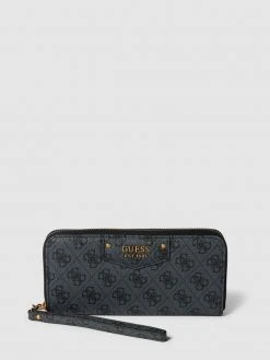 Guess Portemonnaie Mit Allover-Muster Modell 'BRENTON' - Schwarz