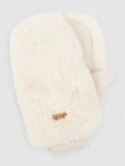Barts Fäustlinge Aus Webpelz Modell 'Starmount' - Offwhite