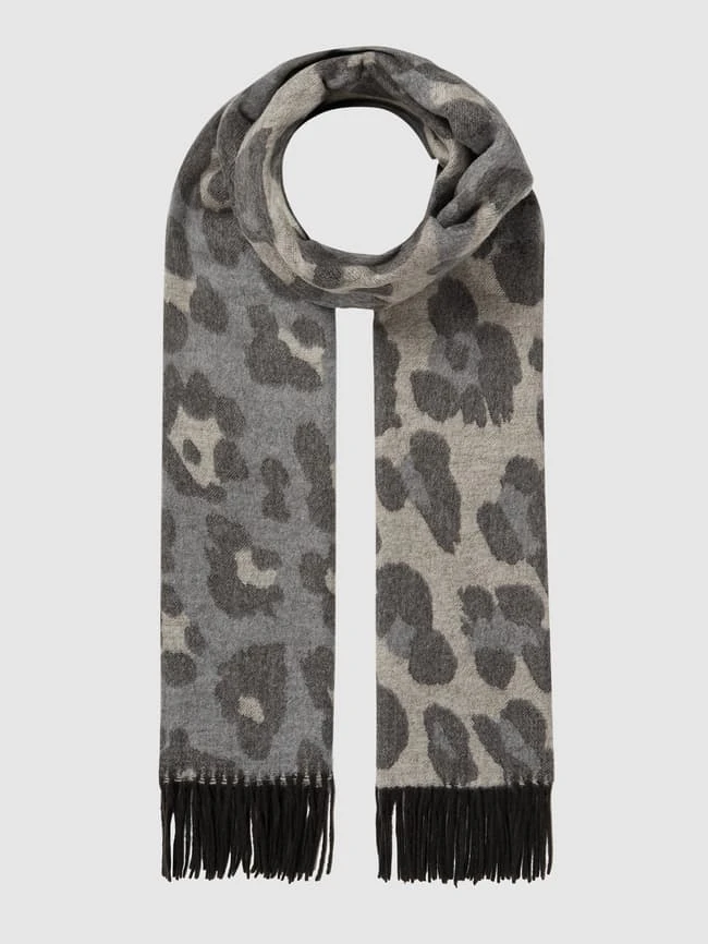 Fraas Schal Mit Allover-Muster - Mittelgrau 1 Fraas Schal Mit Allover-Muster - Mittelgrau