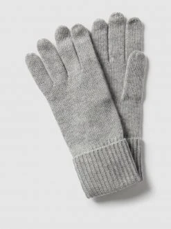 Christian Berg Woman Handschuhe Aus Kaschmir Mit Breitem Umschlang - Mittelgrau Meliert