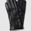 Esprit Touchscreen-Handschuhe Aus Leder Modell 'Nappa Glove' - Schwarz