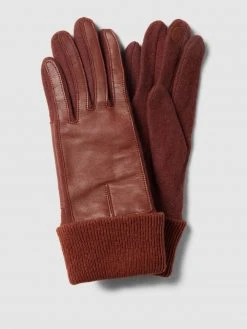 Esprit Touchscreen-Handschuhe Mit Lederbesatz Modell 'Sport Nappa Glove' - Hellbraun