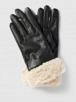 Mango Handschuhe In Leder-Optik Modell 'Venty' - Schwarz