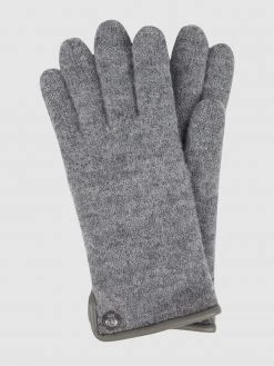 Roeckl Handschuhe Aus Gewalkter Schurwolle - Mittelgrau Meliert