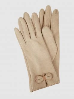 Eem-fashion Touchscreen-Handschuhe In Veloursleder-Optik - Beige