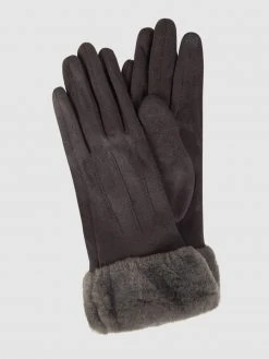 Eem-fashion Touchscreen-Handschuhe In Veloursleder-Optik - Anthrazit