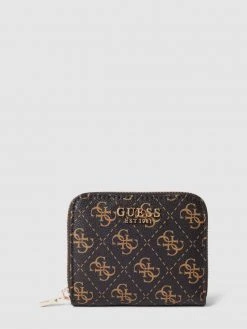 Guess Portemonnaie Mit Allover-Logo Modell 'LAUREL' - Dunkelbraun