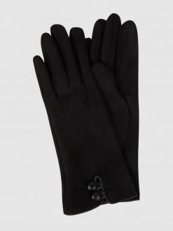 Eem-fashion Touchscreen-Handschuhe In Veloursleder-Optik - Schwarz