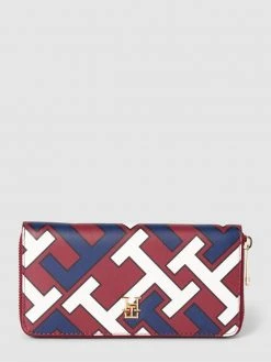Tommy Hilfiger Portemonnaie Mit Allover-Logo Modell 'ICONIC' - Bordeaux Rot