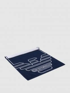 Emporio Armani Strandtuch Aus Frottee - Dunkelblau