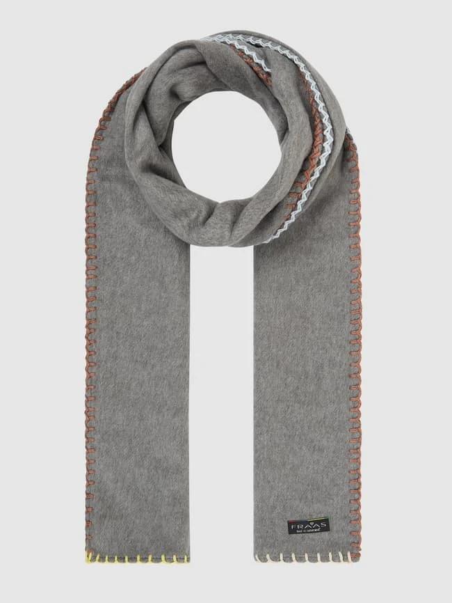 Fraas Schal Mit Kontrastnähten - Hellgrau 1 Fraas Schal Mit Kontrastnähten - Hellgrau