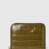Guess Portemonnaie Mit Label-Applikation Modell 'LAUREL' - Olivgrün